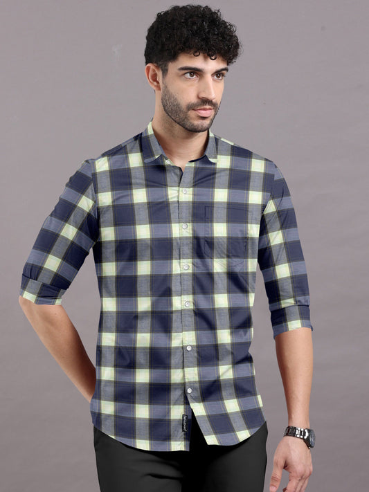 Blue & Grey Checks Shirt