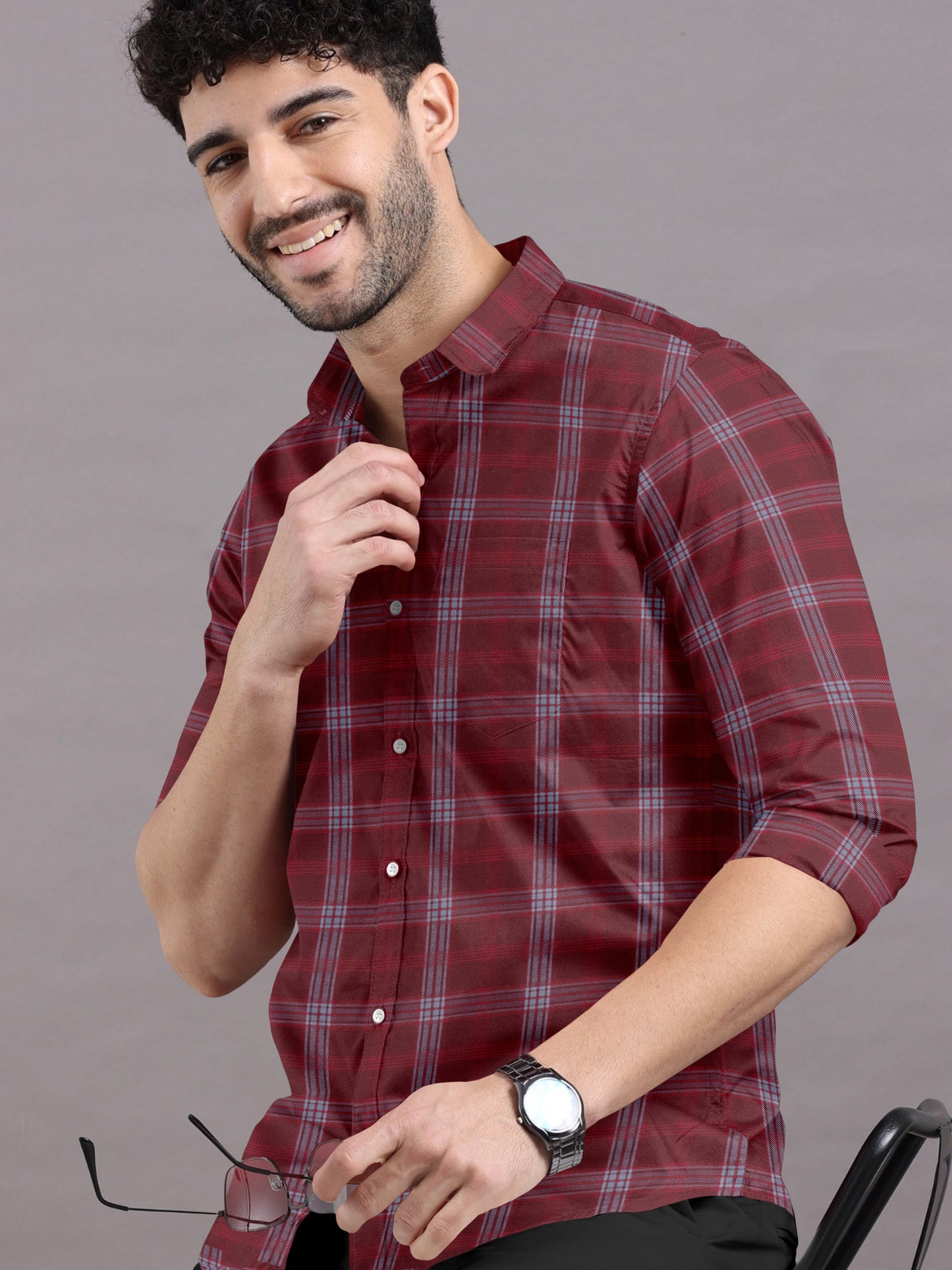 Brick Red Boldness Checks Shirt