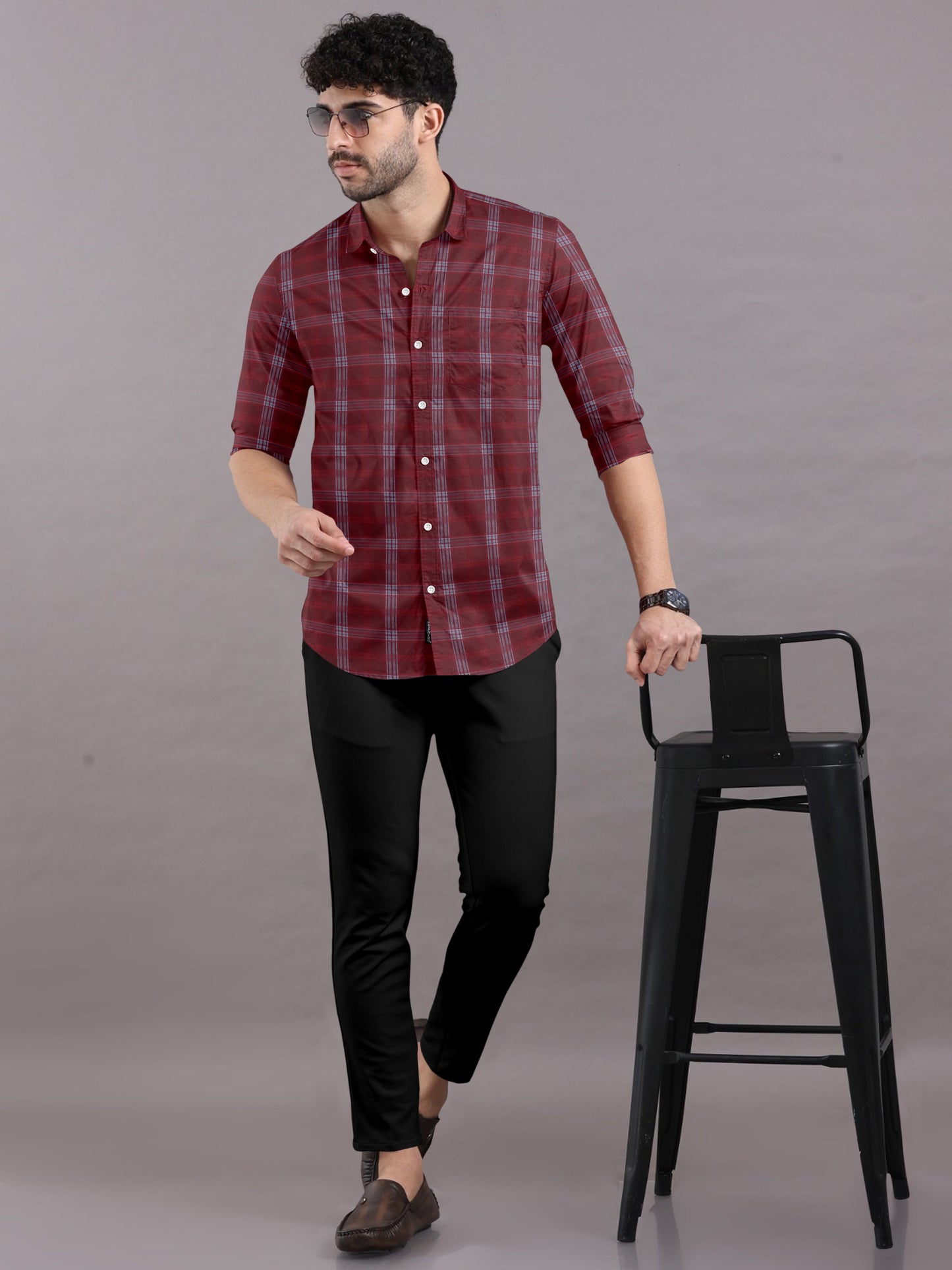 Brick Red Boldness Checks Shirt